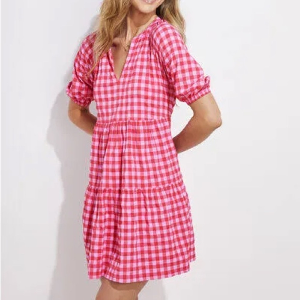 $8 SALE! VINEYARD VINES: Harbor Gingham Tiered Dress, Small